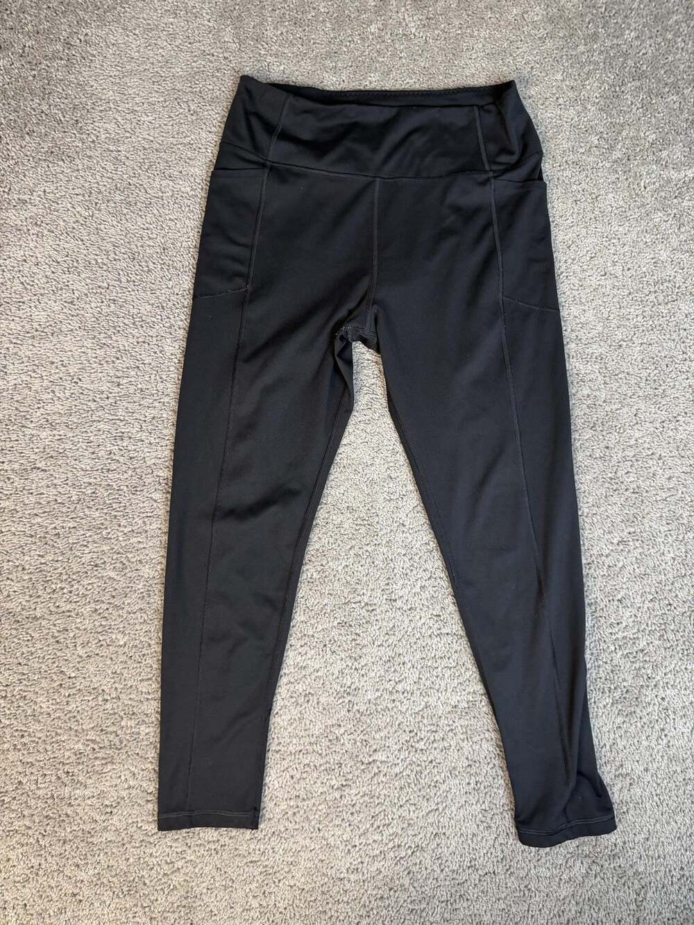 Victoria's Secret Leggings Womens L Black Ankle Yoga Pockets Elastic Waist